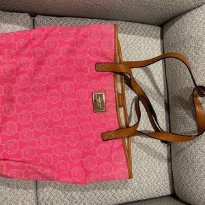 Michael Kors MK Pink Canvas Tote